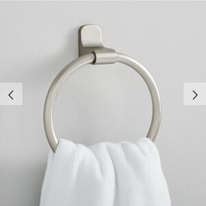 NIB West Elm Mid Century Contour Bathroom Towel Ring Polished Nickel Finish